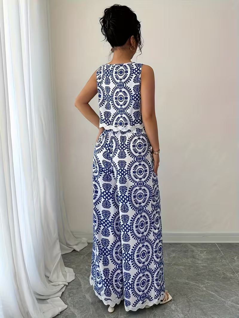 Women's Printed Relaxed Fit Outfit Set
