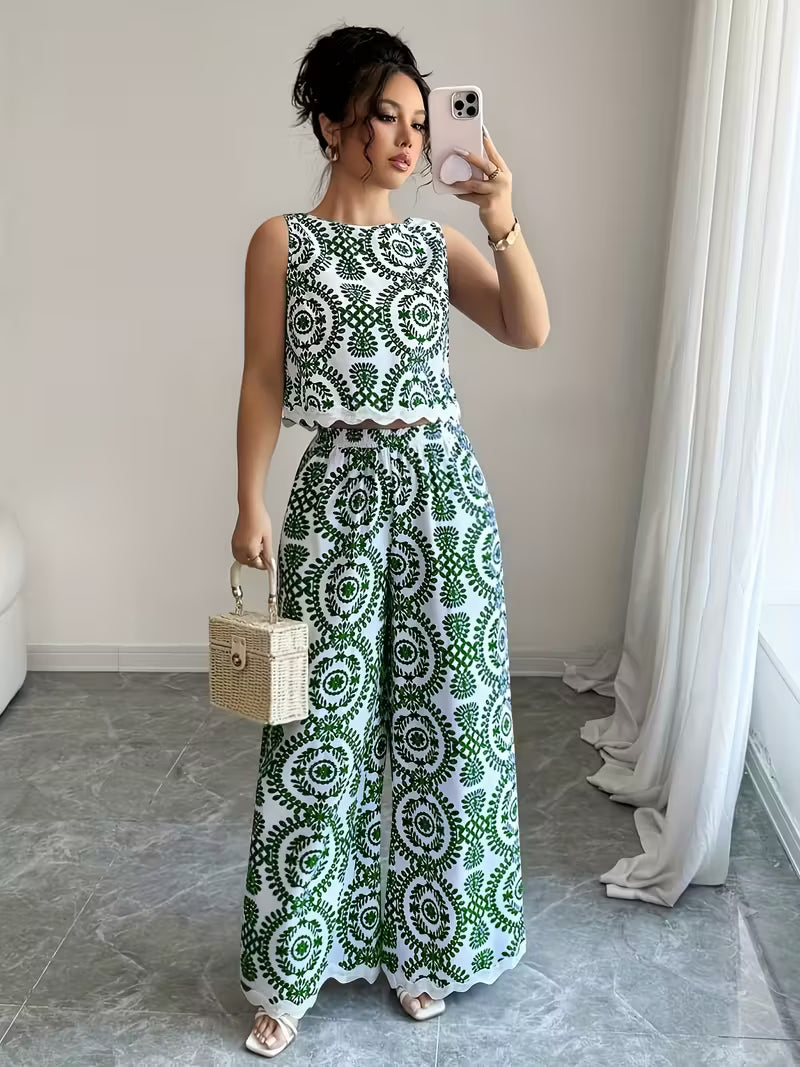 Women's Printed Relaxed Fit Outfit Set
