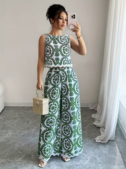 Women's Printed Relaxed Fit Outfit Set