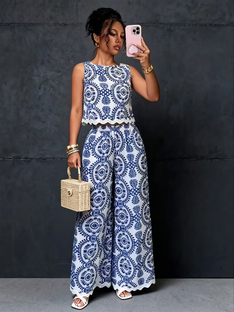 Women's Printed Relaxed Fit Outfit Set