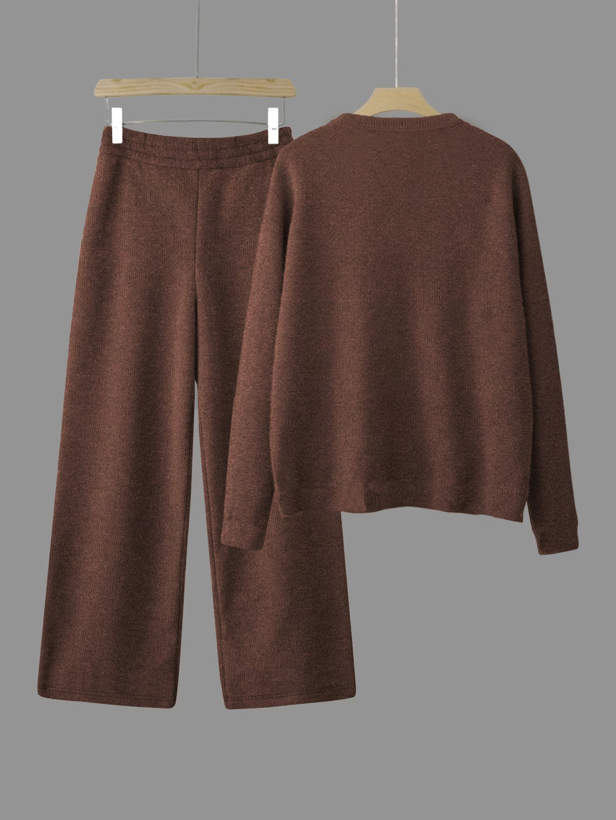 Women’s Casual Full-Sleeve Top & Wide-Leg Pants Set