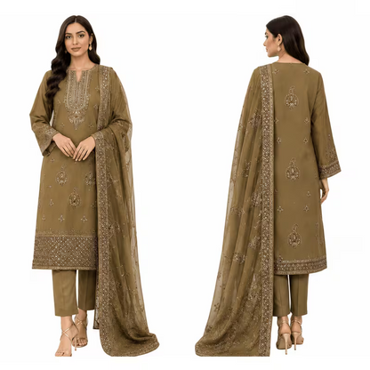 Elegant Lawn Salwar Kameez Set with Dupatta