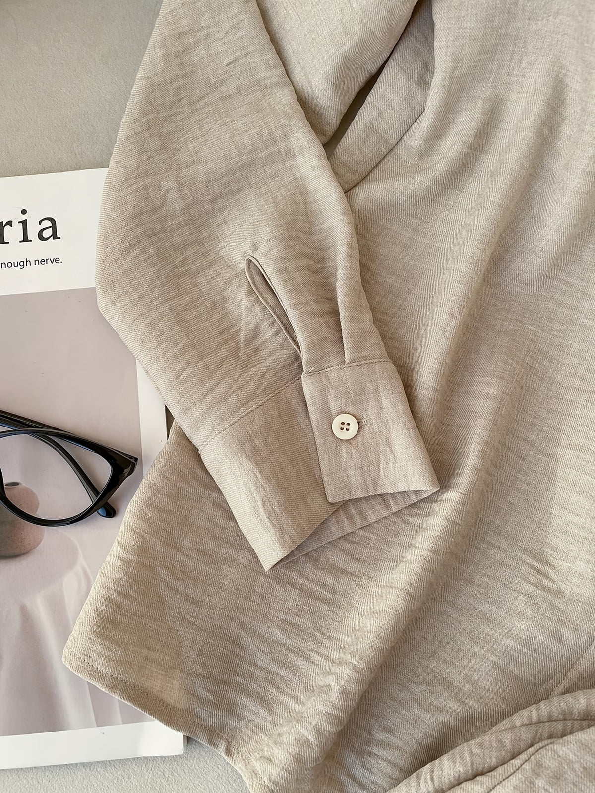 Women’s Solid Button-Down Shirt & Pant Set