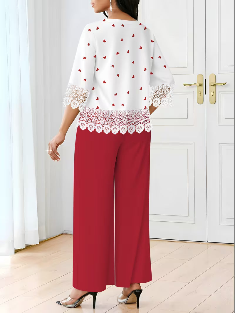 Polka Dot Top & Loose Trousers Set