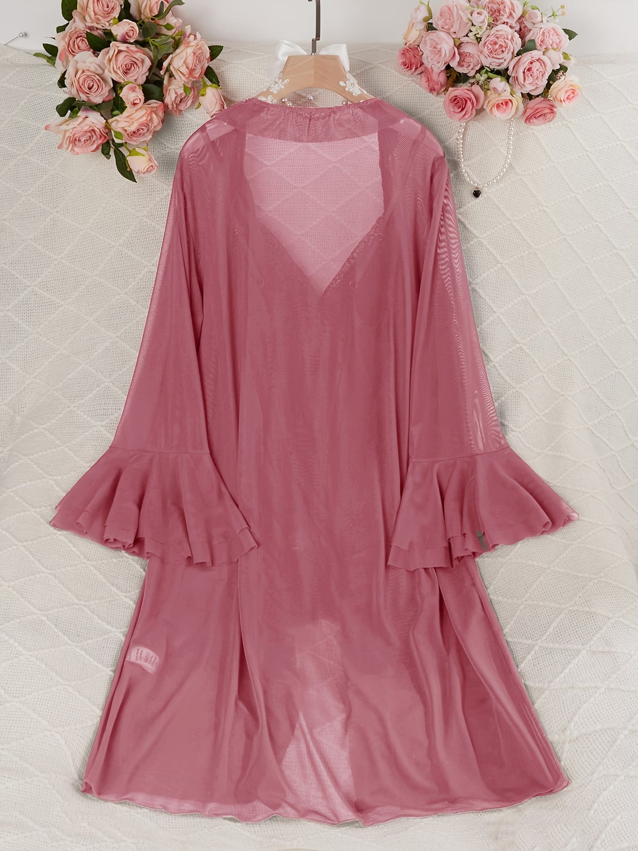 Semi-Sheer Lace Sleepwear Set