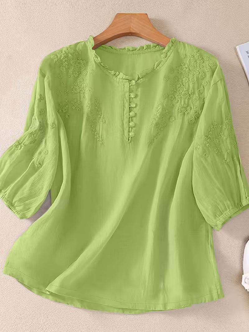 Women's Soft Cotton Embroidered Top