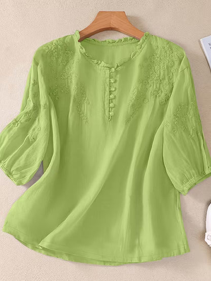 Women's Soft Cotton Embroidered Top