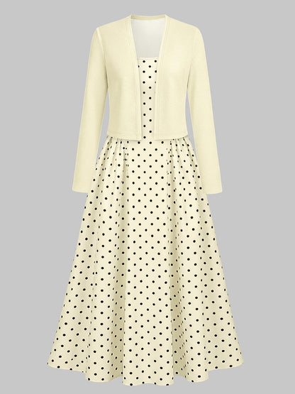 Women's Abstract Print 2-Piece Maxi Dress Set | Elegant Jacket Co-Ord