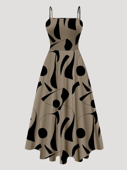 Women's Abstract Print 2-Piece Maxi Dress Set | Elegant Jacket Co-Ord