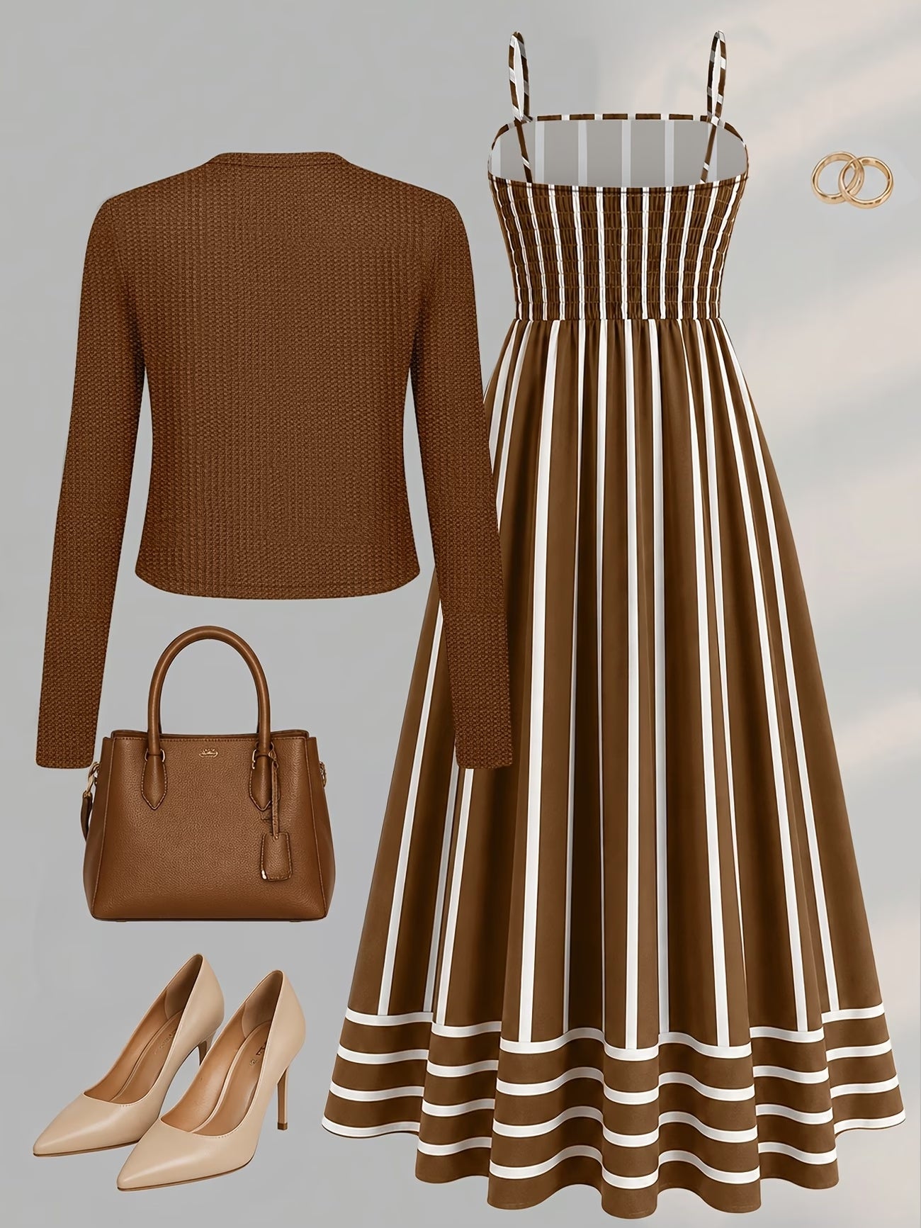 Women's Abstract Print 2-Piece Maxi Dress Set | Elegant Jacket Co-Ord