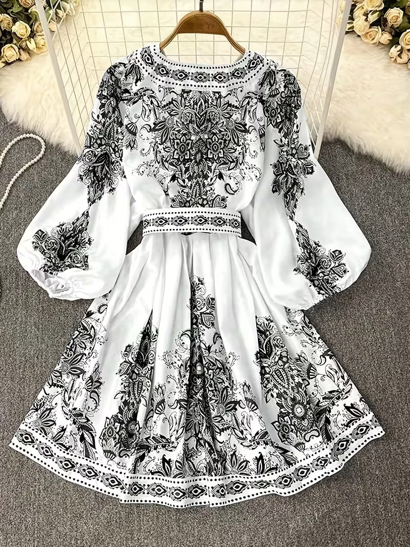 Women’s Floral Printed Flare Dress