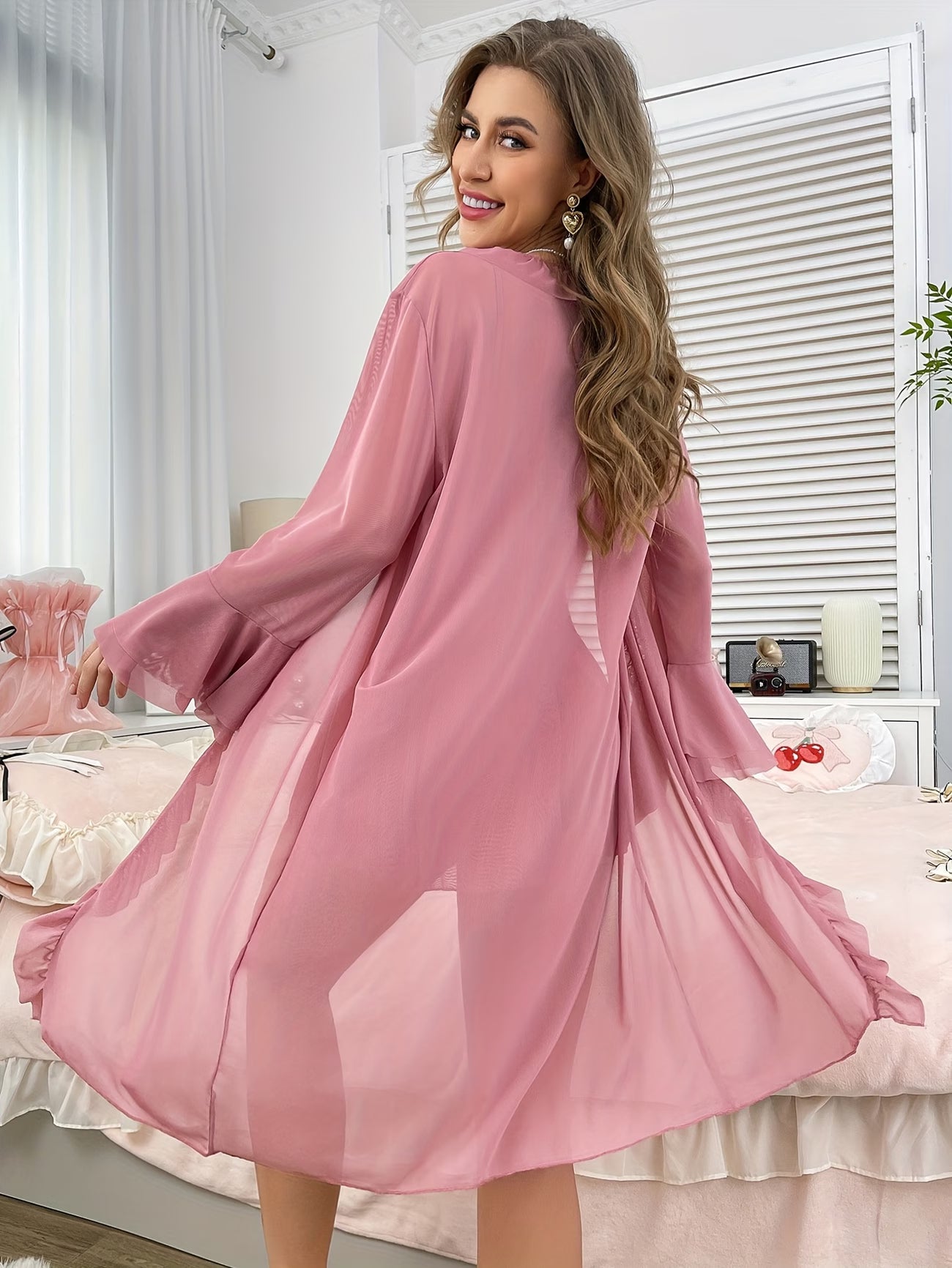 Semi-Sheer Lace Sleepwear Set
