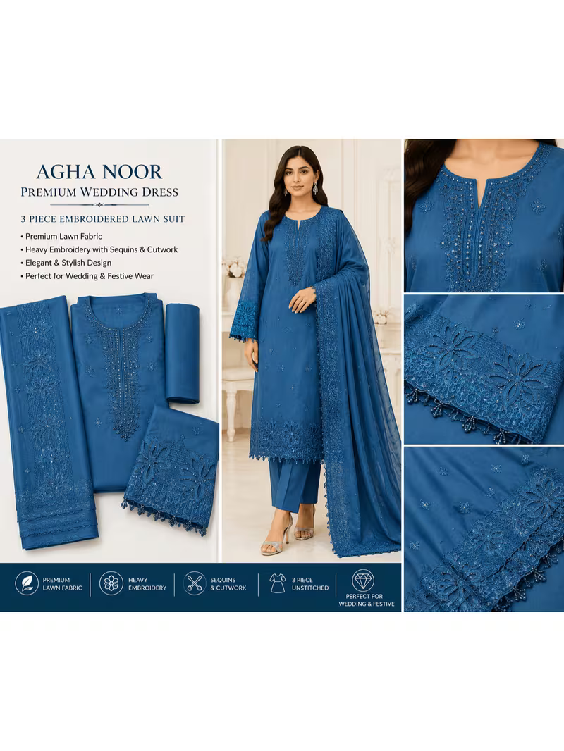 Elegant Lawn Salwar Kameez Set with Dupatta