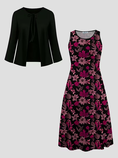 Women’s Floral Layered Dress Set