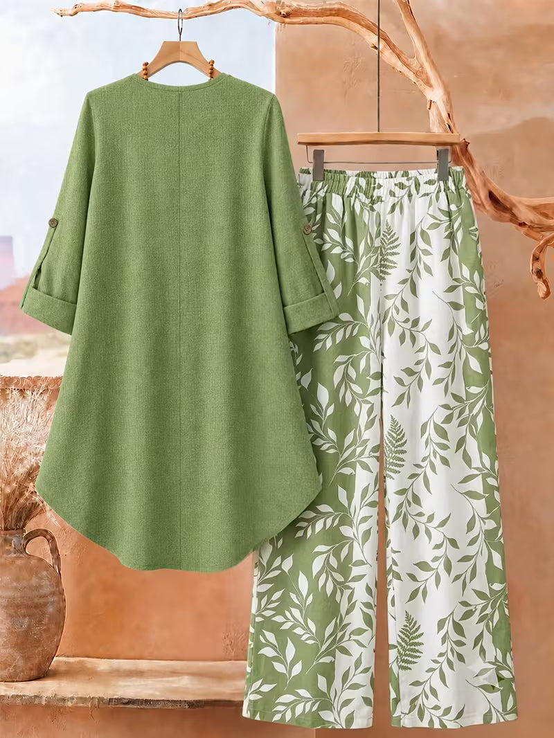 Women’s Relaxed Tunic & Printed Pants Set