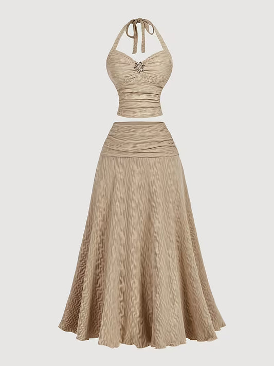 Women's Elegant Halter Top & Skirt