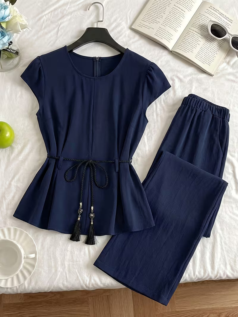 Luxe Scarlet V-Neck Co-Ord