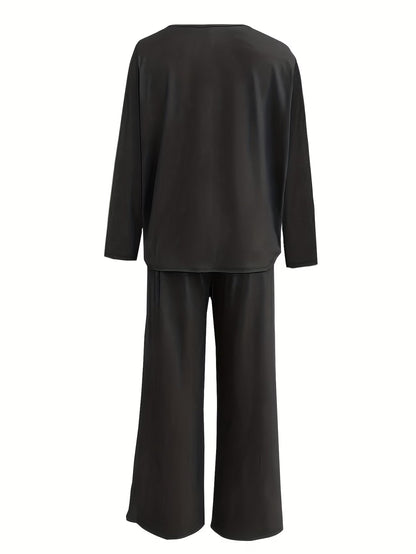 Luxury Directional Wide-Leg Co-Ord Set