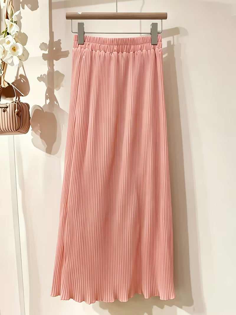 Rose Embroidery Top & Midi Skirt Set
