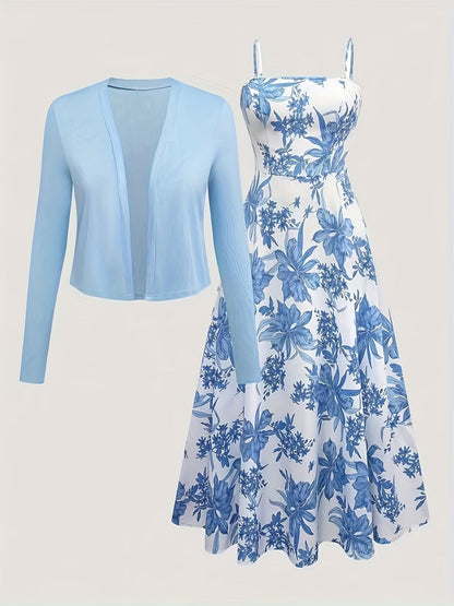 Women Elegant Top & Skirt Two-Piece Set