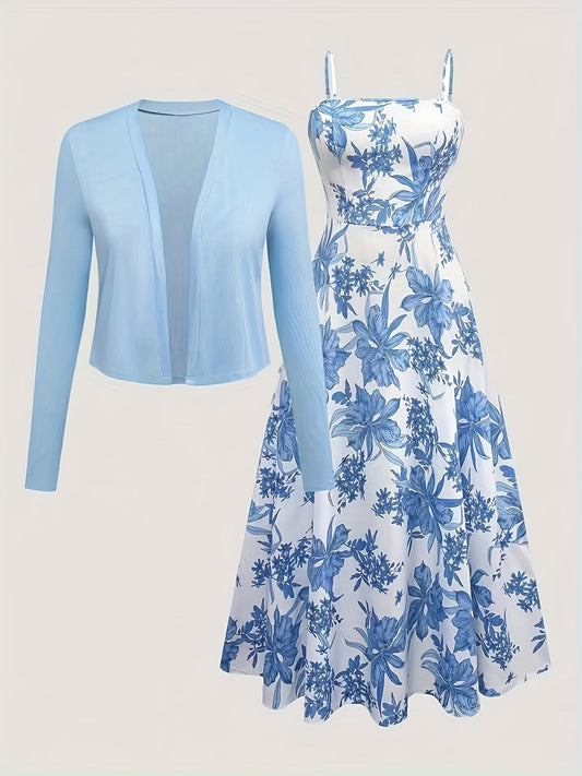 Women Elegant Top & Skirt Two-Piece Set