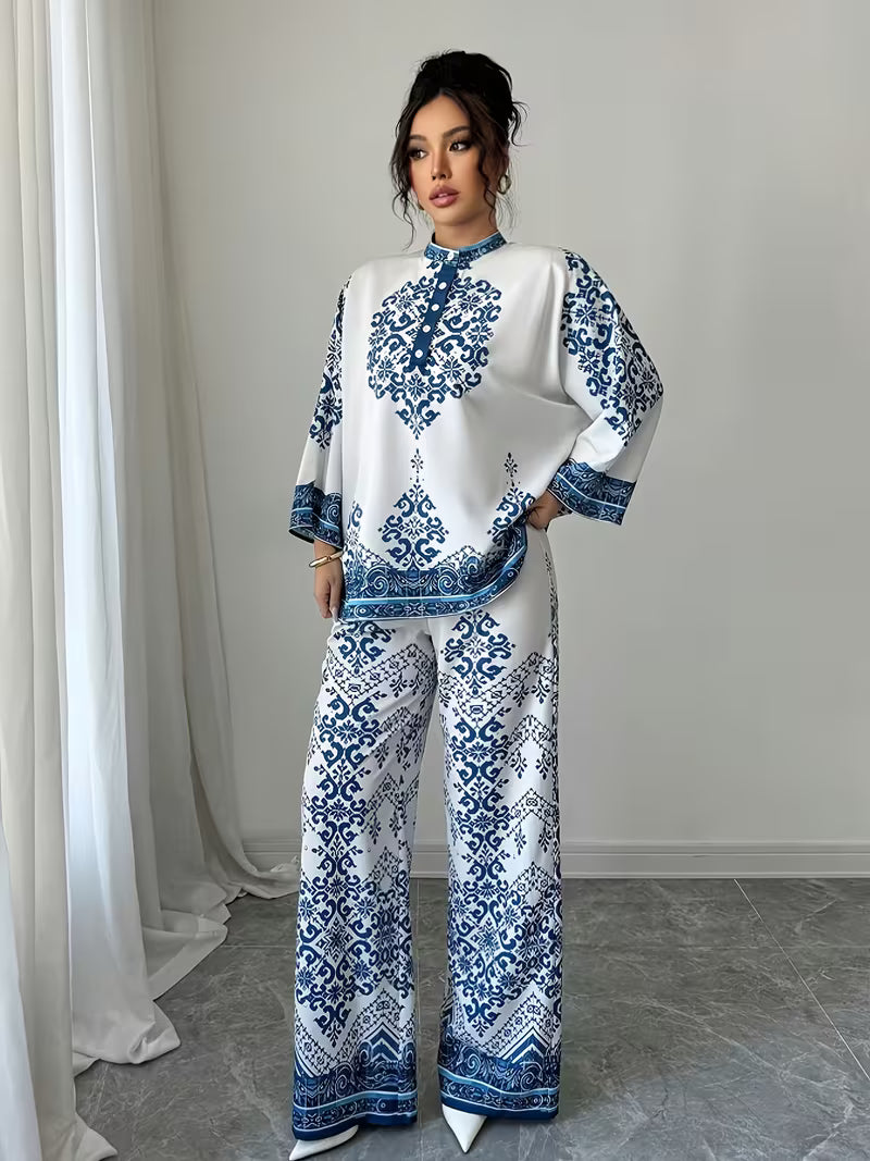 Women's Printed Relaxed Fit Outfit Set