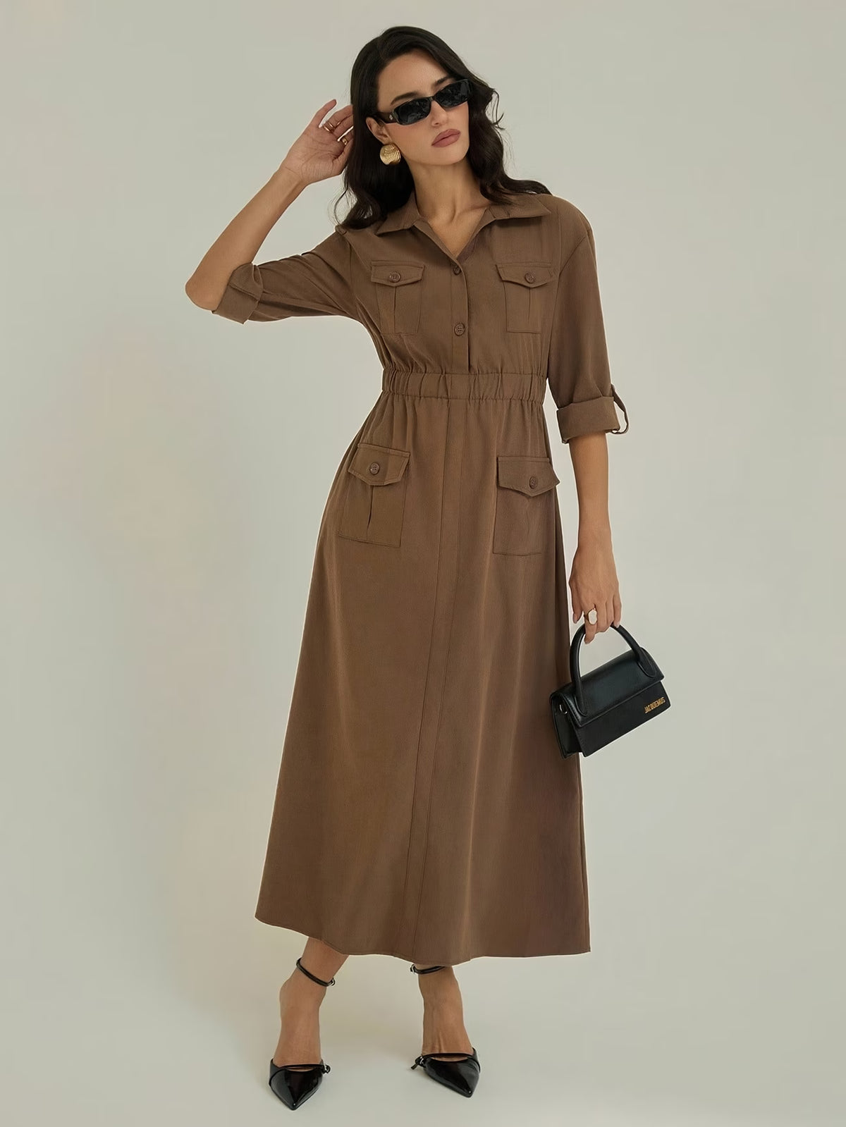 Women’s Elegant Utility Shirt Dress