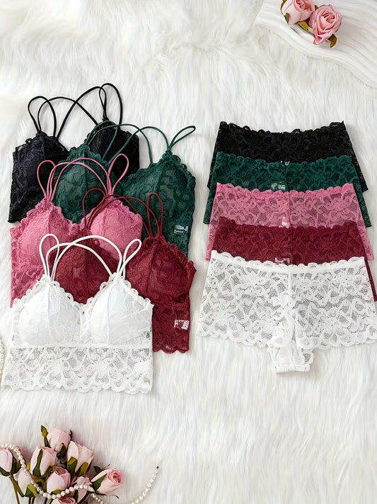 Pack of 5 Women's Bra & Panty Set – Soft Comfortable Everyday Lingerie Combo