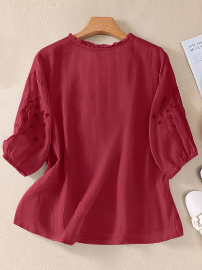 Women's Soft Cotton Embroidered Top