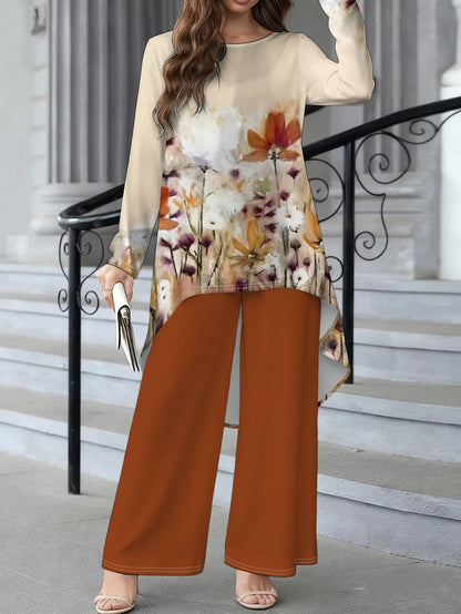 Floral Elegance Long Sleeve Co-Ord Set