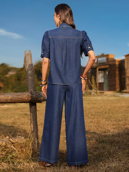 Women's Premium Embroidered Denim Co-Ord Set