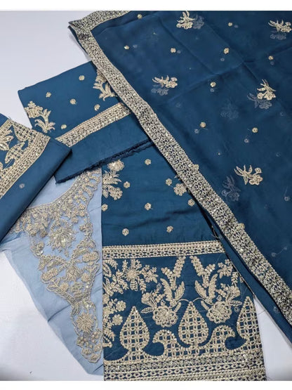 Elegant Lawn Salwar Kameez Set with Dupatta