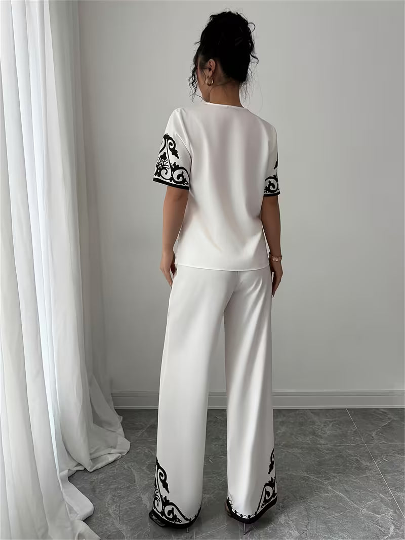 Women's Printed Relaxed Fit Outfit Set