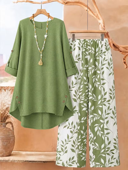 Women’s Relaxed Tunic & Printed Pants Set