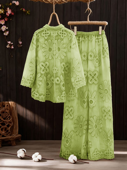 Women’s Floral Printed Shirt Pant Set