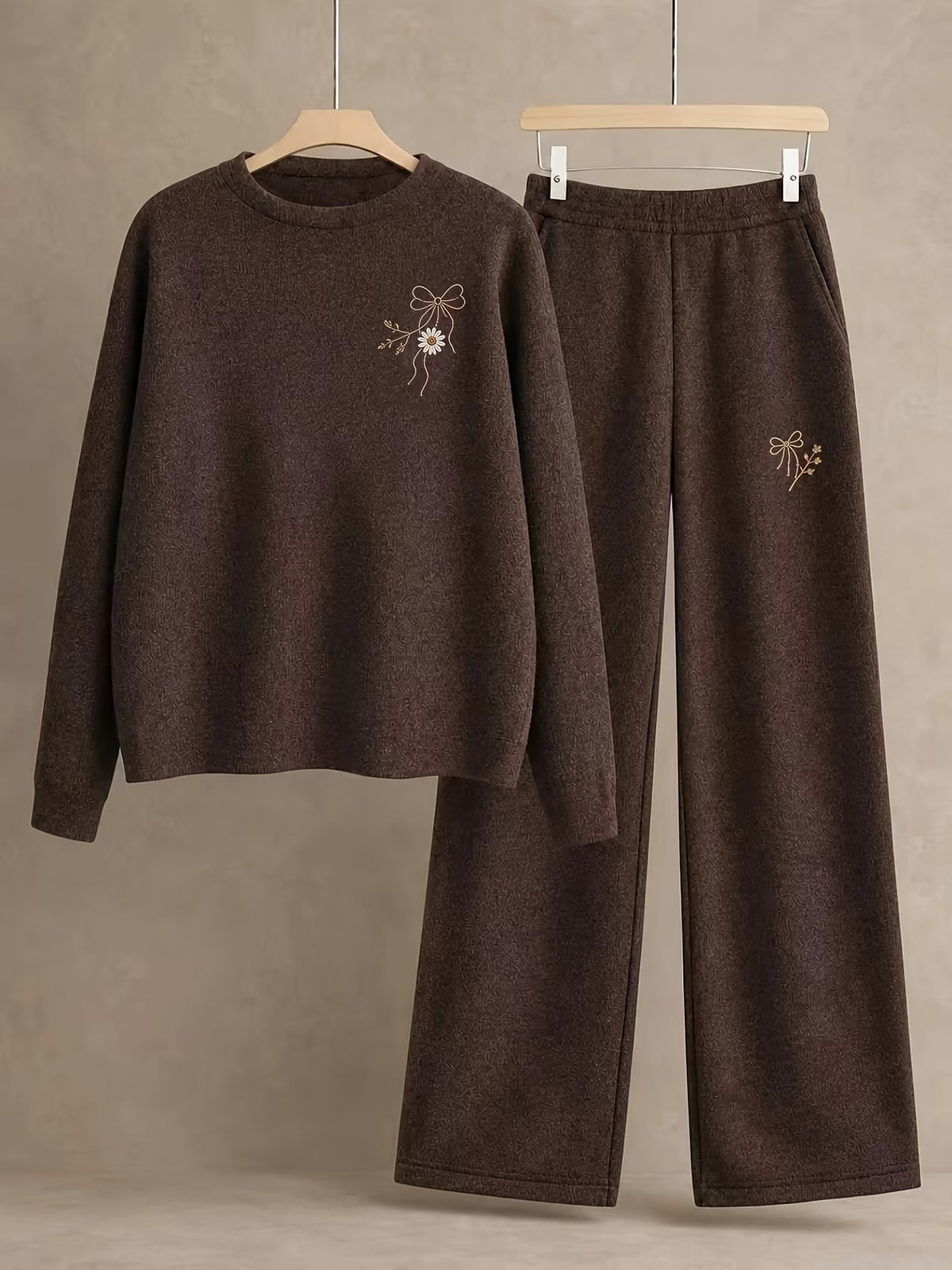 Women’s Casual Full-Sleeve Top & Wide-Leg Pants Set