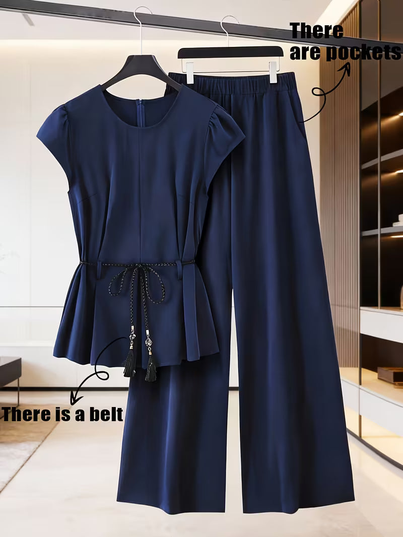 Luxe Scarlet V-Neck Co-Ord