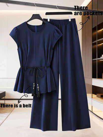 Luxe Scarlet V-Neck Co-Ord