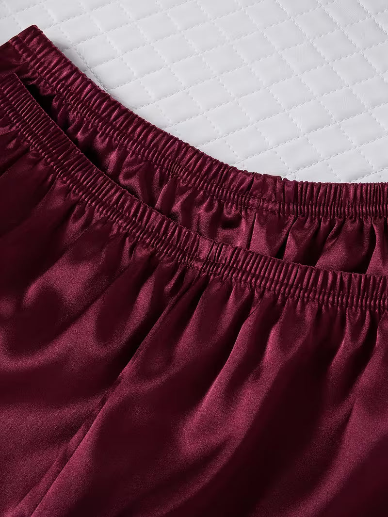 Women's Luxe Satin 3-Piece Sleepwear Set