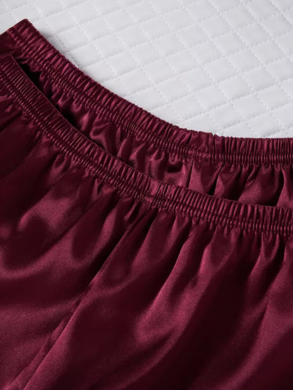 Women's Luxe Satin 3-Piece Sleepwear Set