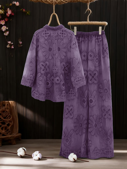Women’s Floral Printed Shirt Pant Set