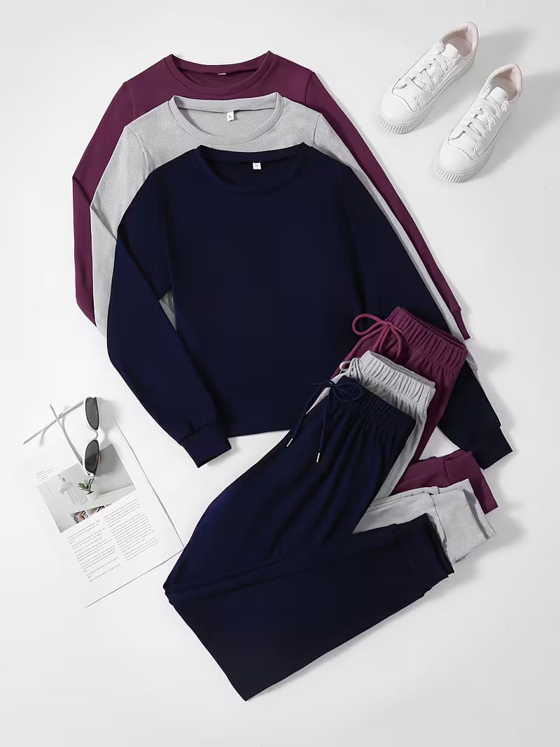 Women's Premium 3-Piece Casual Lounge Set (Pack of 3)