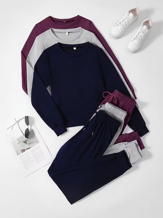 Women's Premium 3-Piece Casual Lounge Set (Pack of 3)