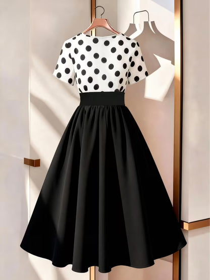 Elegant Floral Patchwork A-Line Dress
