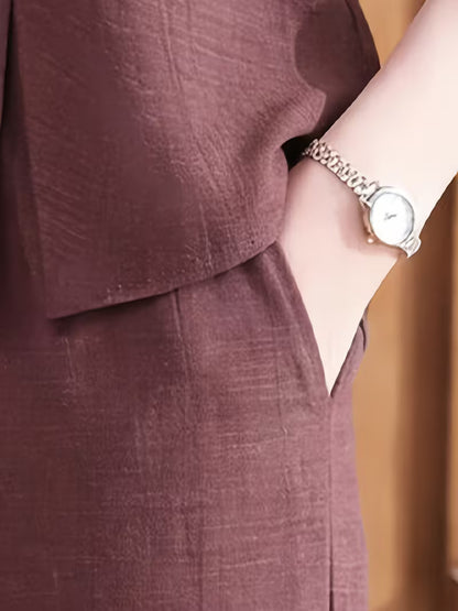 Women's Soft Linen Style Pant Set