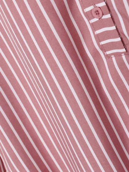 Women's Striped 2-Piece Co-Ord Set | Long Sleeve Shirt & Straight Pants