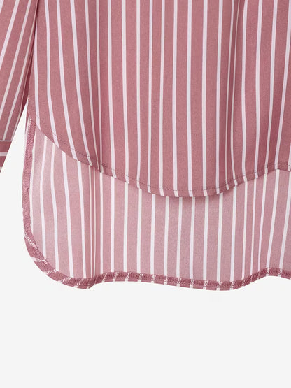 Women's Striped 2-Piece Co-Ord Set | Long Sleeve Shirt & Straight Pants