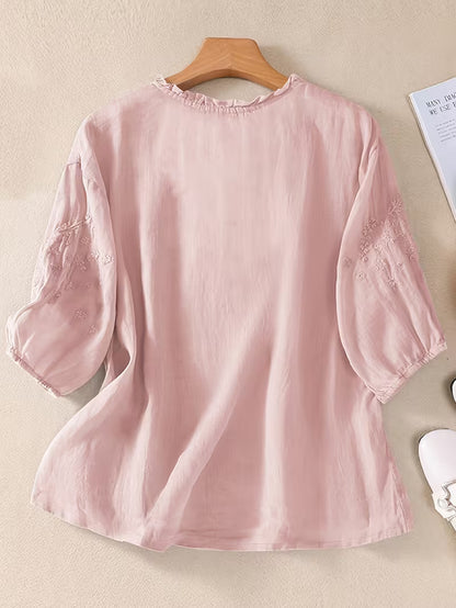 Women's Soft Cotton Embroidered Top