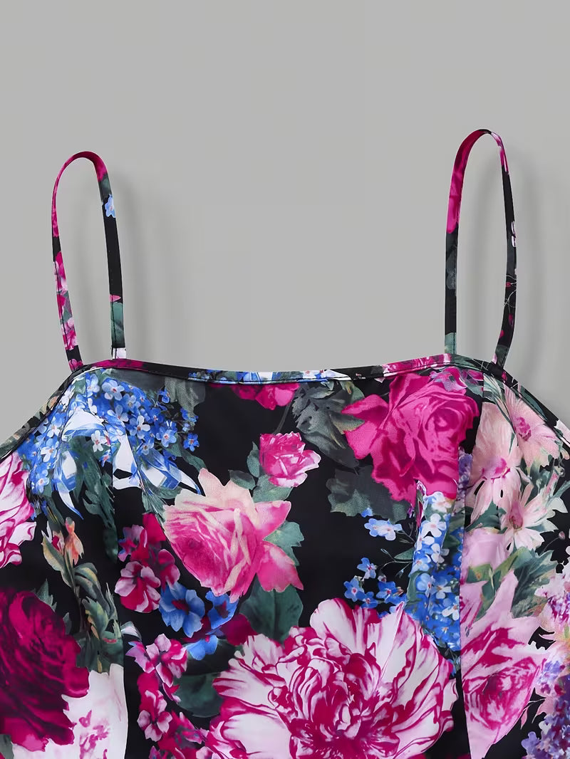 Women's New Summer Fashion Printed 2pcs Dress Set
