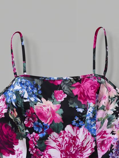Women's New Summer Fashion Printed 2pcs Dress Set